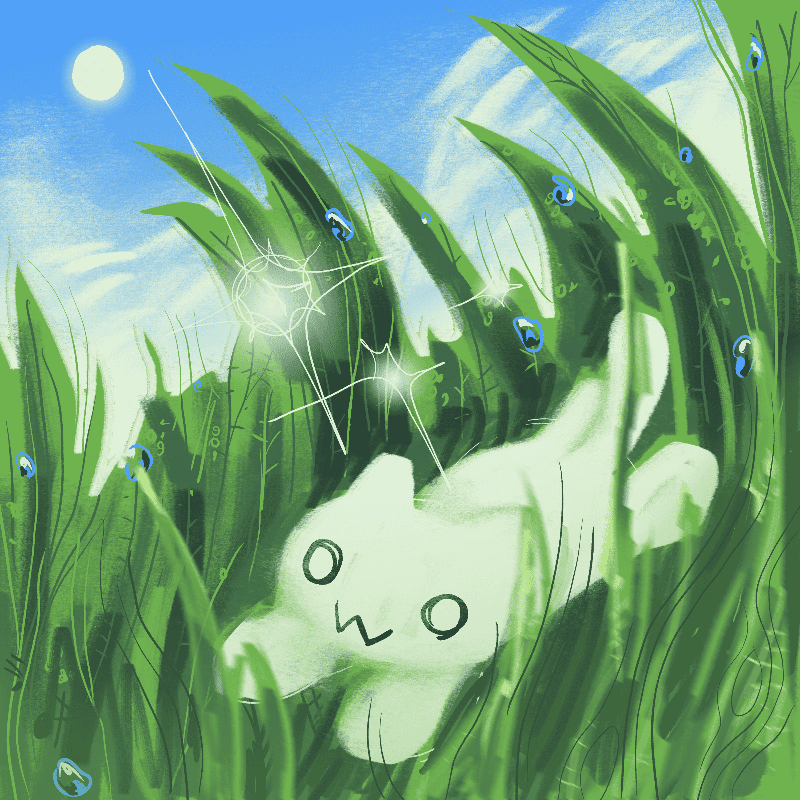 cat running through grass